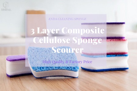 3 Layers Composite Cellulose Sponge Scourer