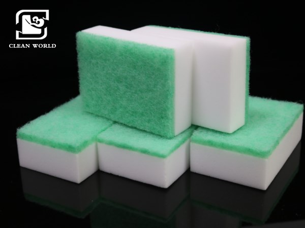 melamine foam cleaner with scouring pad