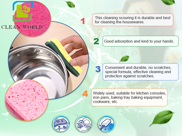 natural cellulose sponge scourer