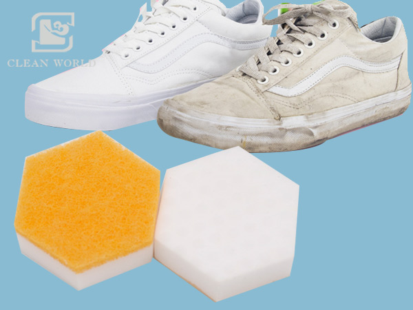 hexagon melamine foam for shoes cleaning.jpg