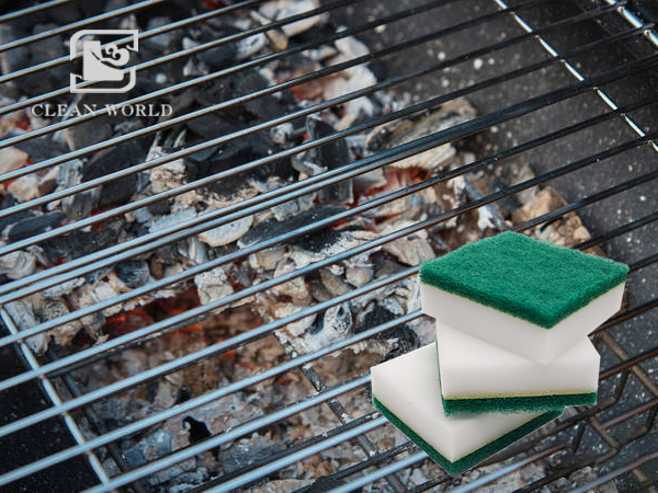 melamine foam magic eraser on grill cleaning