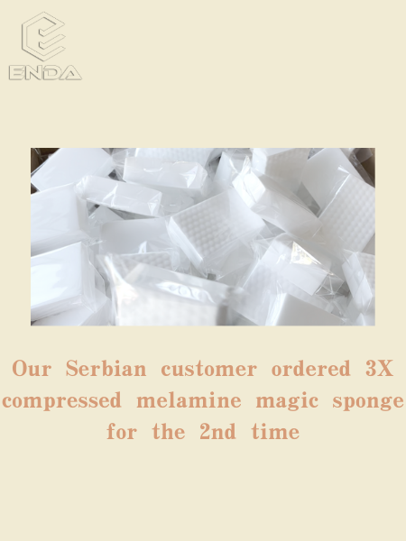 Our Serbian customer ordered 3X compressed melamine magic sponge for the 2nd time