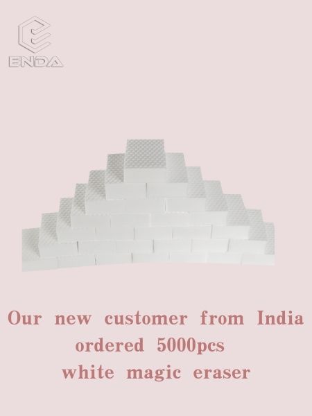 Our new customer from India ordered 5000pcs white magic eraser