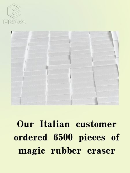 Our Italian customer ordered 6500 pieces of magic rubber eraser