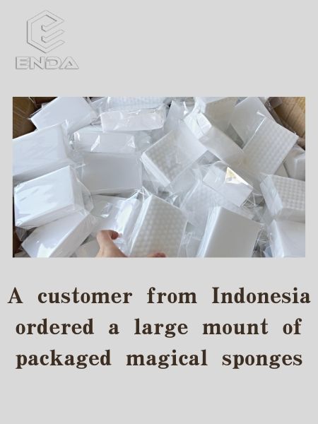 A customer from Indonesia ordered a large mount of packaged magical sponges