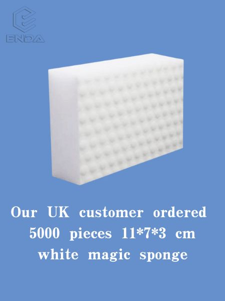 Our UK customer ordered 5000 pieces white magic sponge