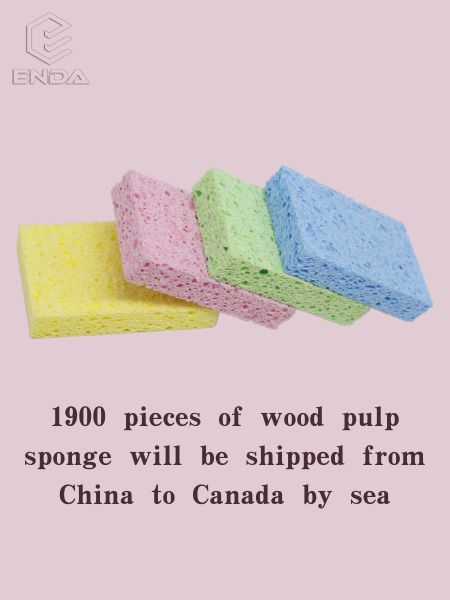 1900 pieces of wood pulp sponge will be shipped from China to Canada by sea