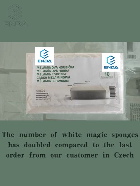 The number of white magic sponges has doubled compared to the last order from our customer in Czech