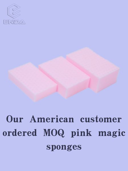 Our American customer ordered MOQ pink magic sponges