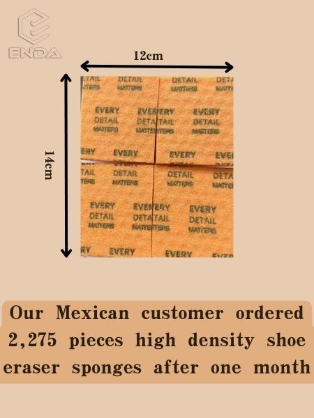 Our Mexican customer ordered 2,275 pieces high density shoe eraser sponges