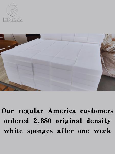 Our regular America customer ordered 2,880 original density white sponges after one week