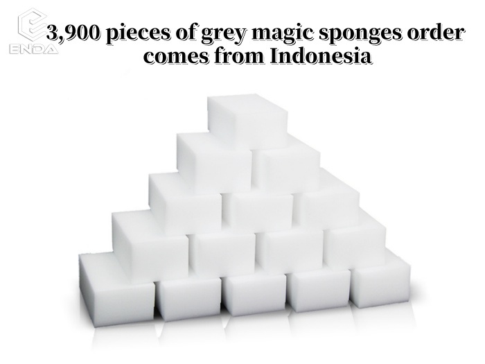 3,900 pieces of grey magic sponges order comes from Indonesia