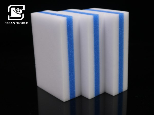 three-layers melamine foam cleaner without biodegradable property