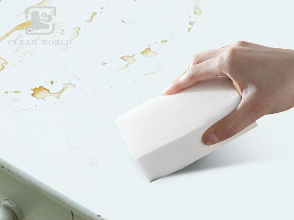 melamine foam sponge on wood cabinets cleaning