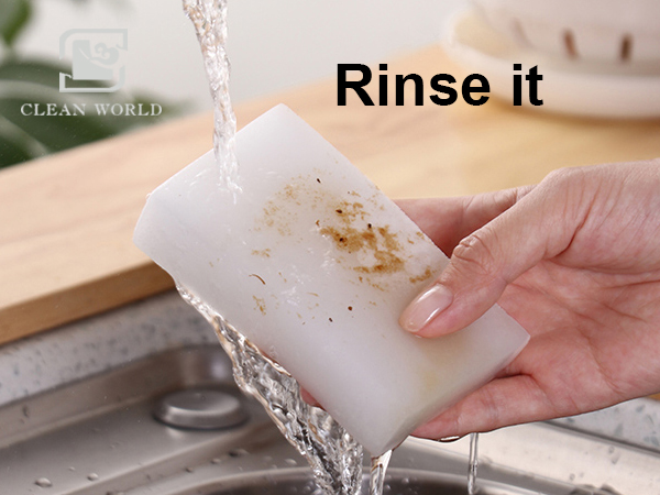 melamine foam sponge rinse using