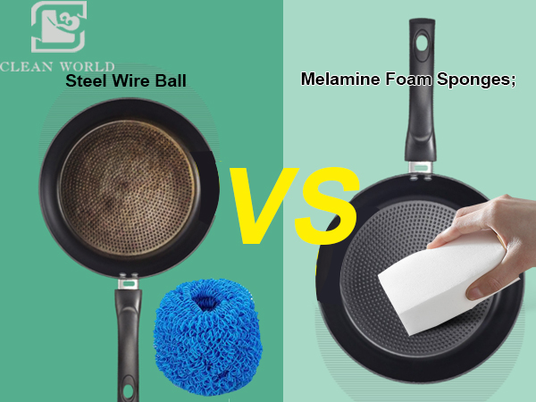 melamine foam eraser vs steel wire ball