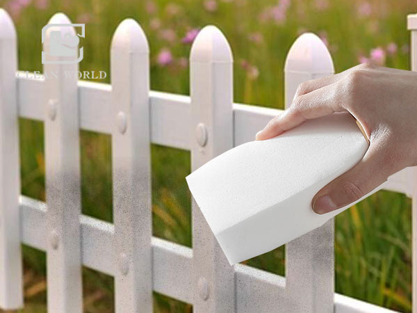 Melamine foam sponge for vinyl fence cleaning
