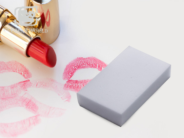 Melamine foam clener for lipstick cleaning