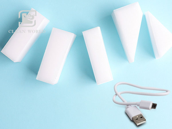 Small pieces of melamine foam eraser for cleaning