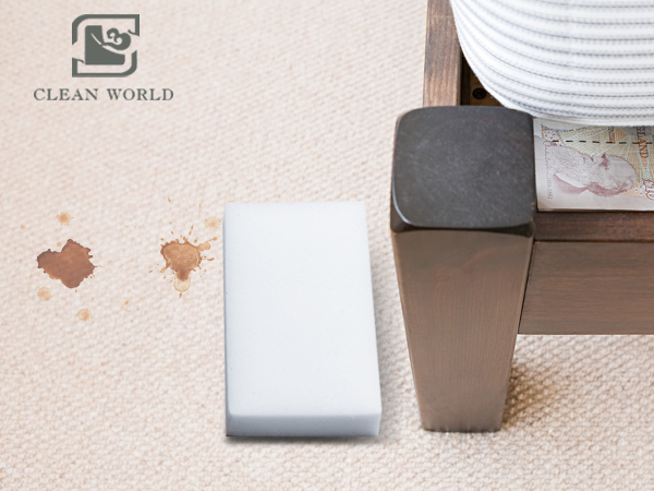 Melamine foam eraser for carpet cleaning